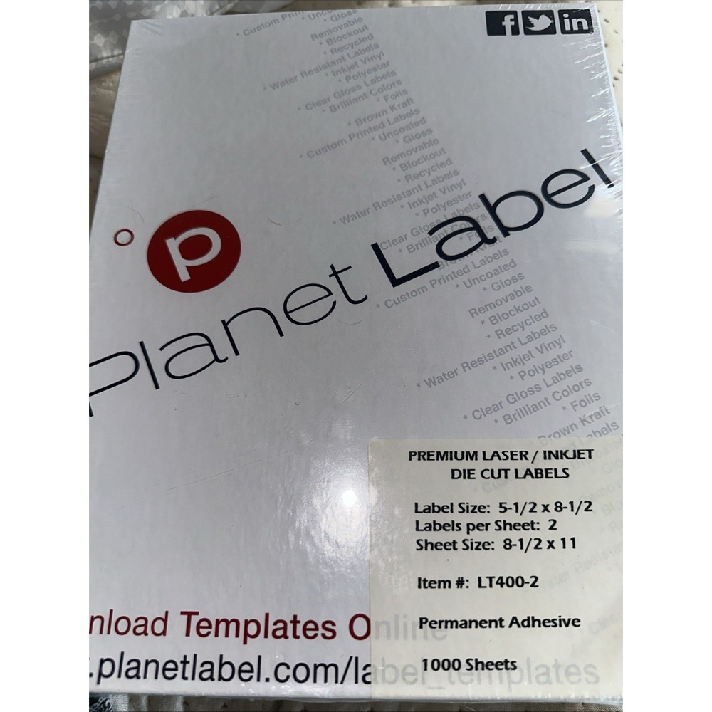 1000 Perforated Rounded Corner Shipping Labels 2 PerSheet 8.5 x 11 Self Adhesive